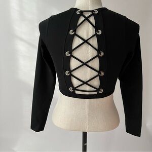 Good American lace-up back crop top